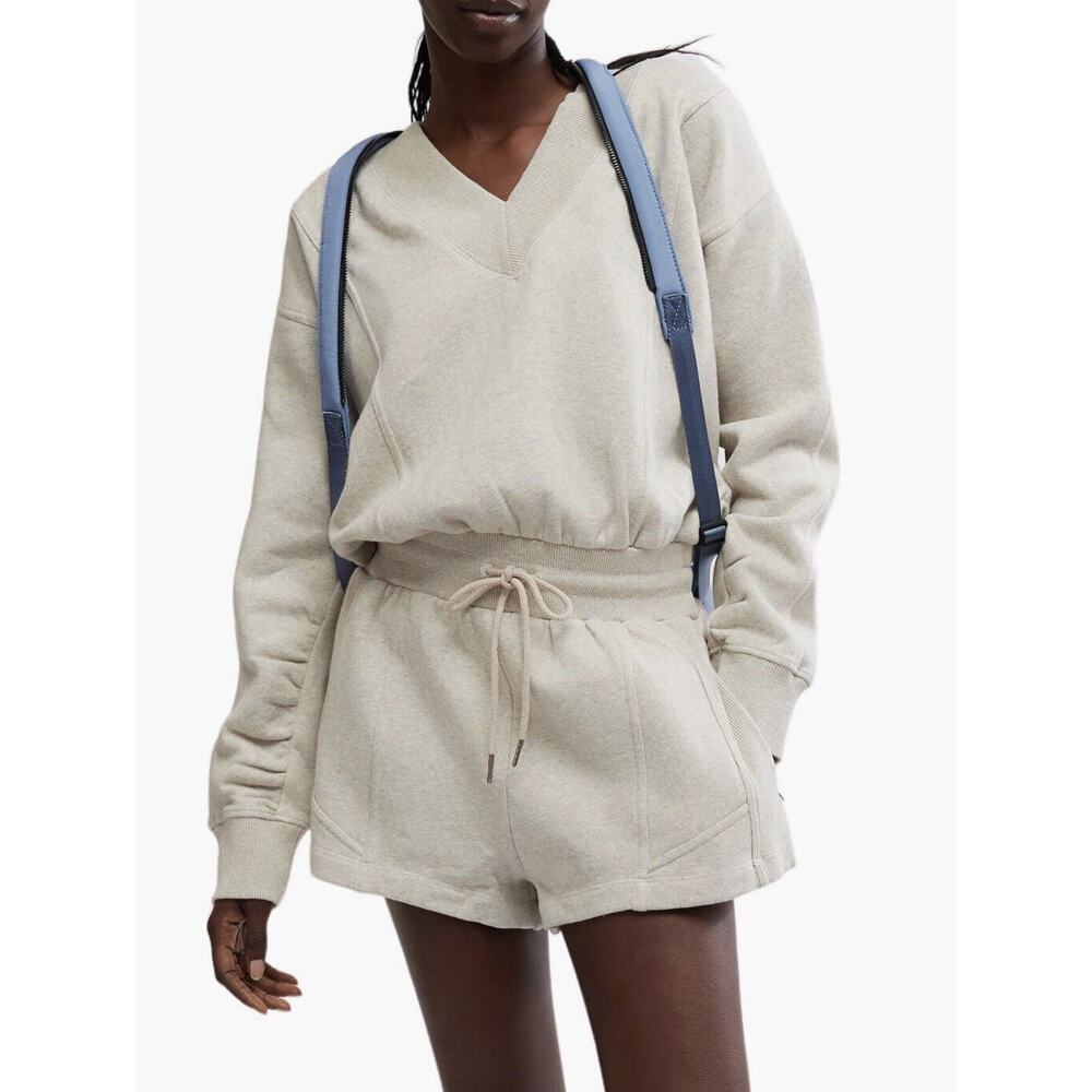 New Free People Movement Jumpsuit L Light Heather Grey Intercept Romper